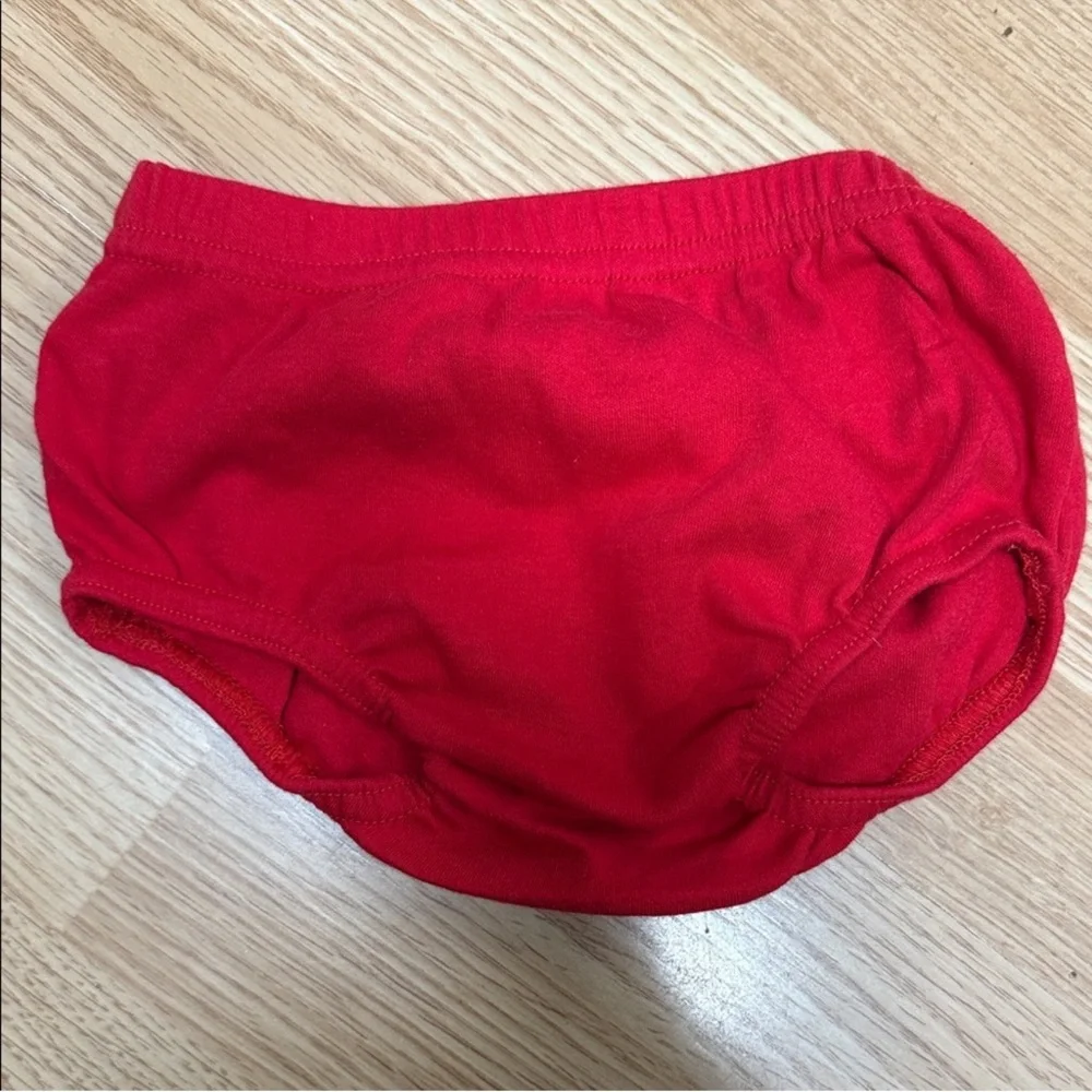 Baby My 1st Christmas Red Embroidered Diaper Cover Bloomers 0 6 Months